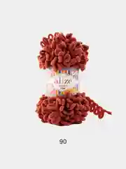 Терракотовый пряжа Alize Puffy Fine, маленькие петельки, микрополиэстер, 100 г, 14 м
