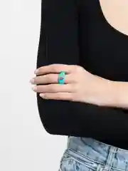 Голубой кольцо со стразой