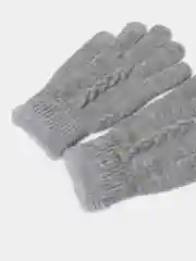 Серый меланж перчатки женские теплые, сенсорные