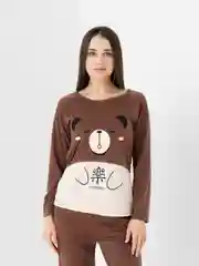Коричневый пижама женская, хлопок
