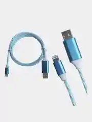 Синий кабель lightning Z1 светодиодный