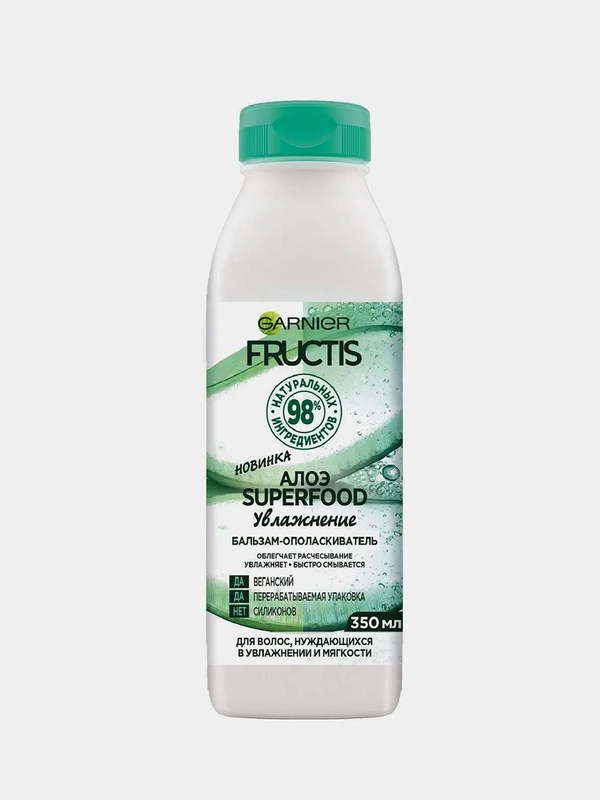 Garnier Fructis бальзам-ополаскиватель ""Алоэ Superfood Увлажнение", 350 мл