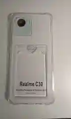 Белый чехол REALME C30S / REALME C30 / Narzo 50i prime с карманом для карточки, и защитой камеры