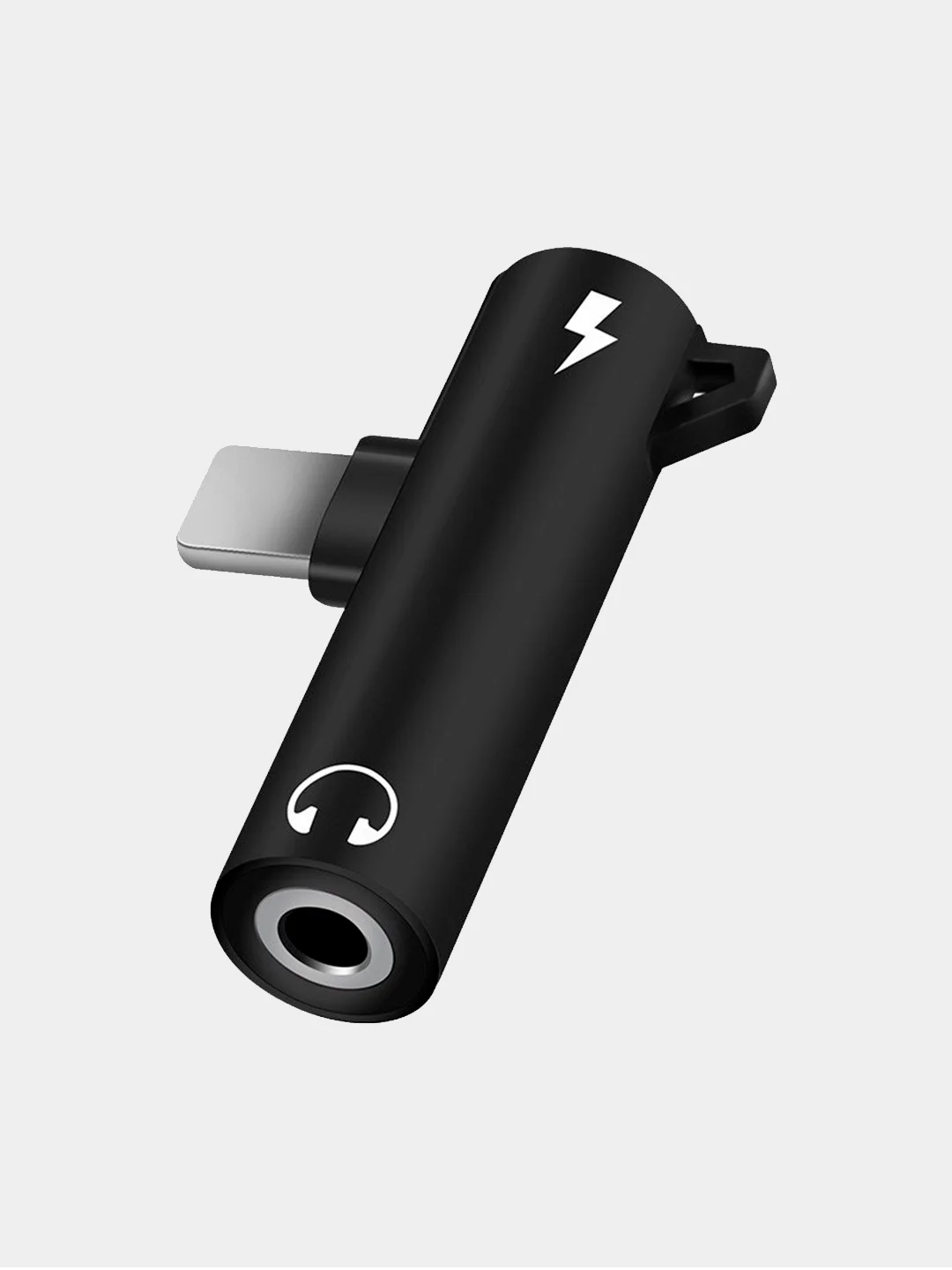 Золотой переходник разветвитель для зарядки и наушников Lighning для устройств Apple iPhone