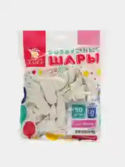 Шары воздушные "Золотая сказка", 10"(25см), комплект 50 штук, белые, пакет, 105000