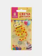 Свеча-цифра для торта "9" "С глазками", 6 см, ЗОЛОТАЯ СКАЗКА, с держателем, в блистере
