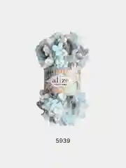 Серый пряжа Alize Puffy fine