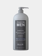 Шампунь для волос и тела освежающий 1000 мл, OLLIN PREMIER FOR MEN