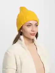 Горчичный шапка женская "Дежавю", вязаная