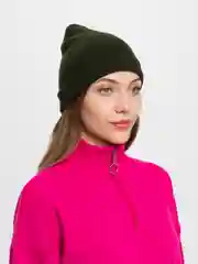 Зелёный хаки однотонная трикотажная шапка бини унисекс