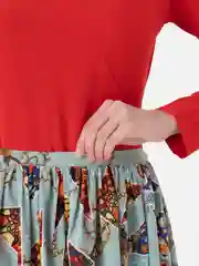 Красный костюм пляжный, боди с юбкой, женское стильное пляжное