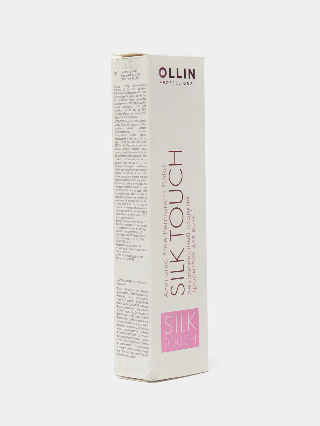 Безаммиачный краситель для волос OLLIN PROFESSIONAL SILK TOUCH 10/1 светлый блондин 60 мл