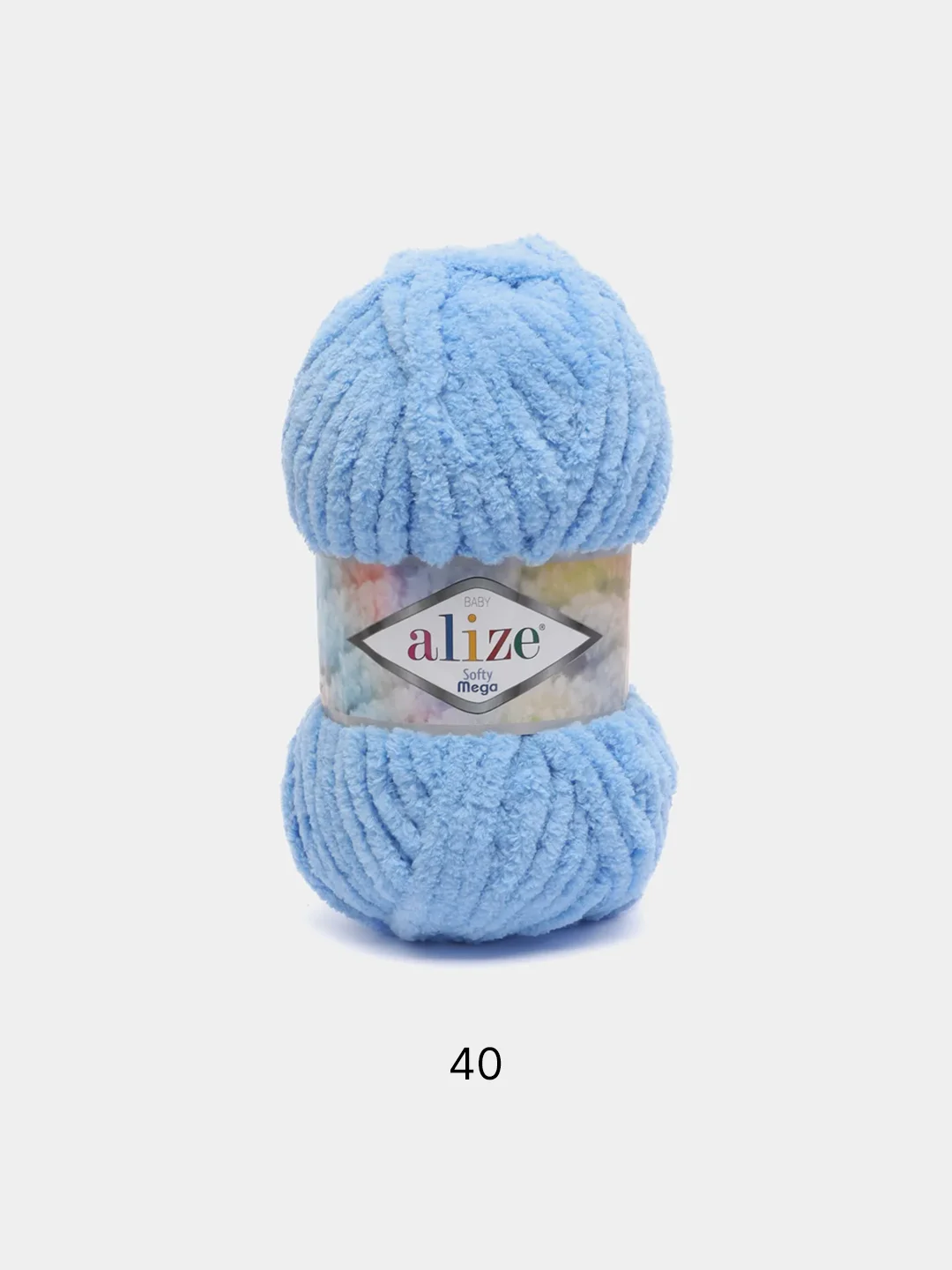 Голубой пряжа Alize Softy Mega, 100г,70м