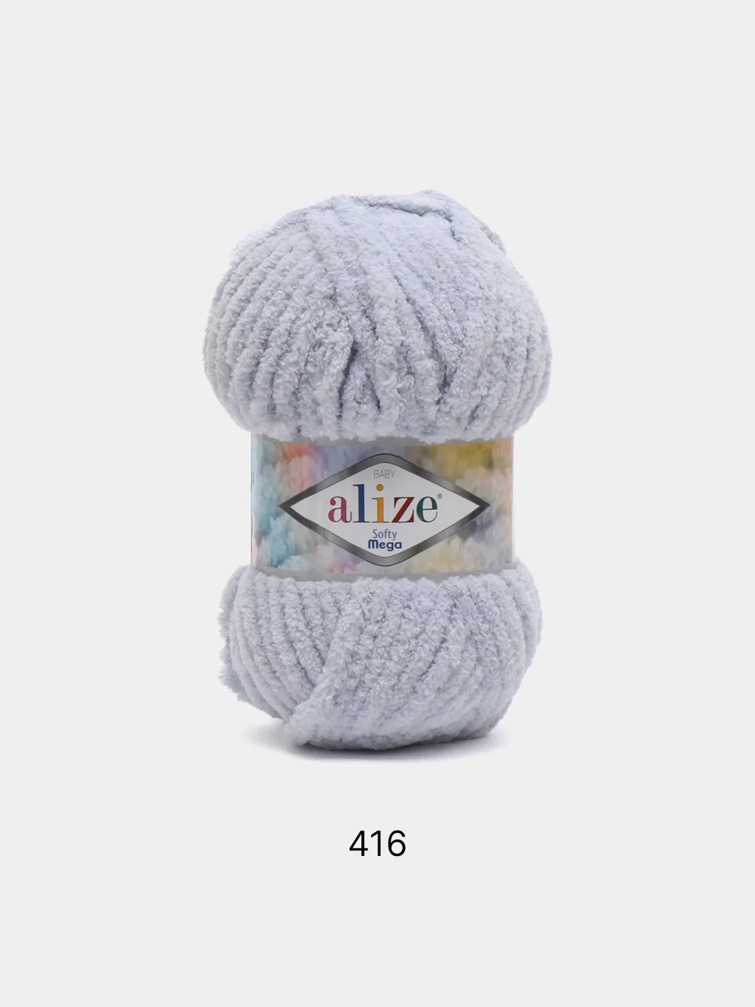 Серый пряжа Alize Softy Mega, 100г,70м