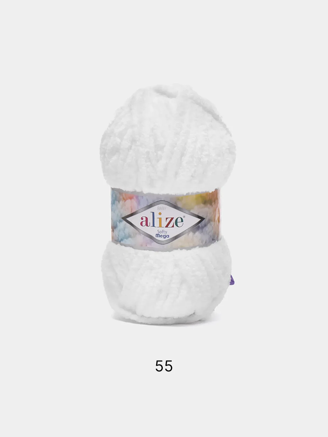 Белый пряжа Alize Softy Mega, 100г,70м