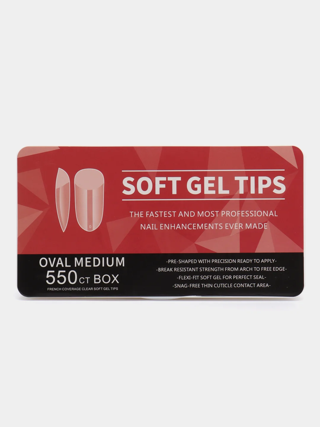 Багровый гелевые типсы SOFT GEL TIPS (440 шт)
