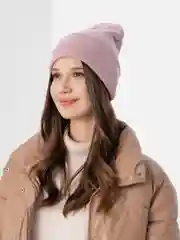 Пудровый шапка вязаная, унисекс