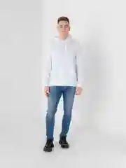 Белый толстовка мужская однотонная, хлопок