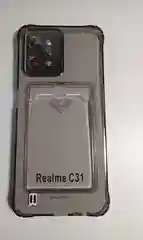 Черный чехол REALME C31 с карманом для карточки, и защитой камеры