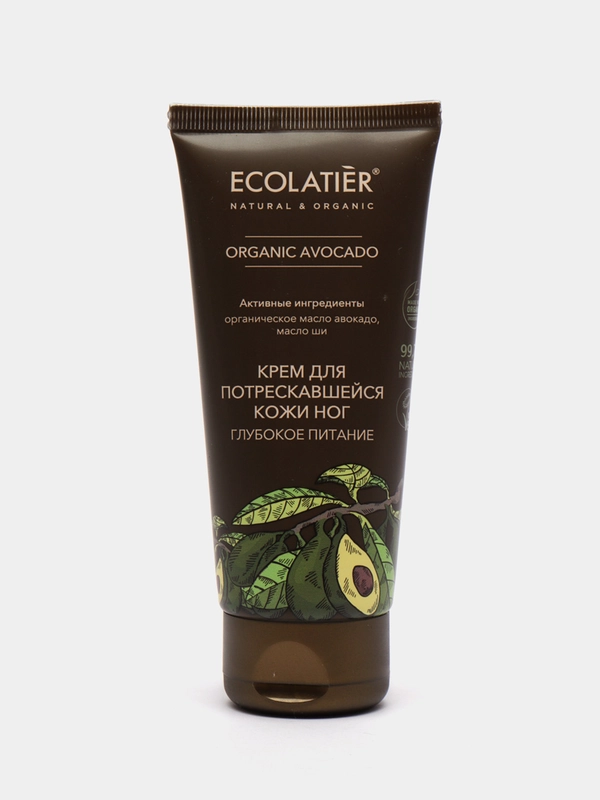 Крем для потрескавшейся кожи ног Глубокое питание ECOLATIER ORGANIC AVOCADO, 100 мл