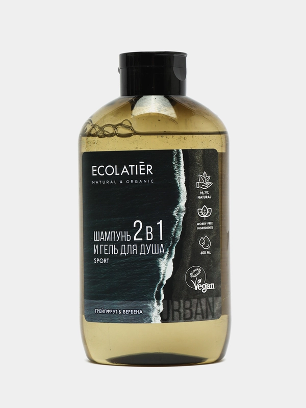 Ecolatier Urban Мужской гель для душа и шампунь 2 в 1 грейпфрут и вербена 600 мл
