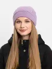 Аметистовый женская вязаная шапка на флисовом подкладе Амира