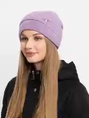 Аметистовый женская вязаная шапка на флисовом подкладе Амира