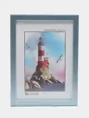 Голубой фоторамка со стеклом, 15 х 21 см, А5, пластиковая