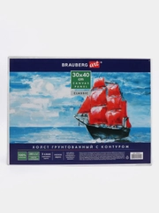 Холст на картоне с контуром "Цветы", 30х40 грунтован, 100% хлопок, ART "CLASSIC",  190625