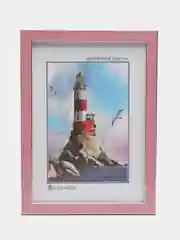 Розовый фоторамка со стеклом, 15 х 21 см, А5, пластиковая