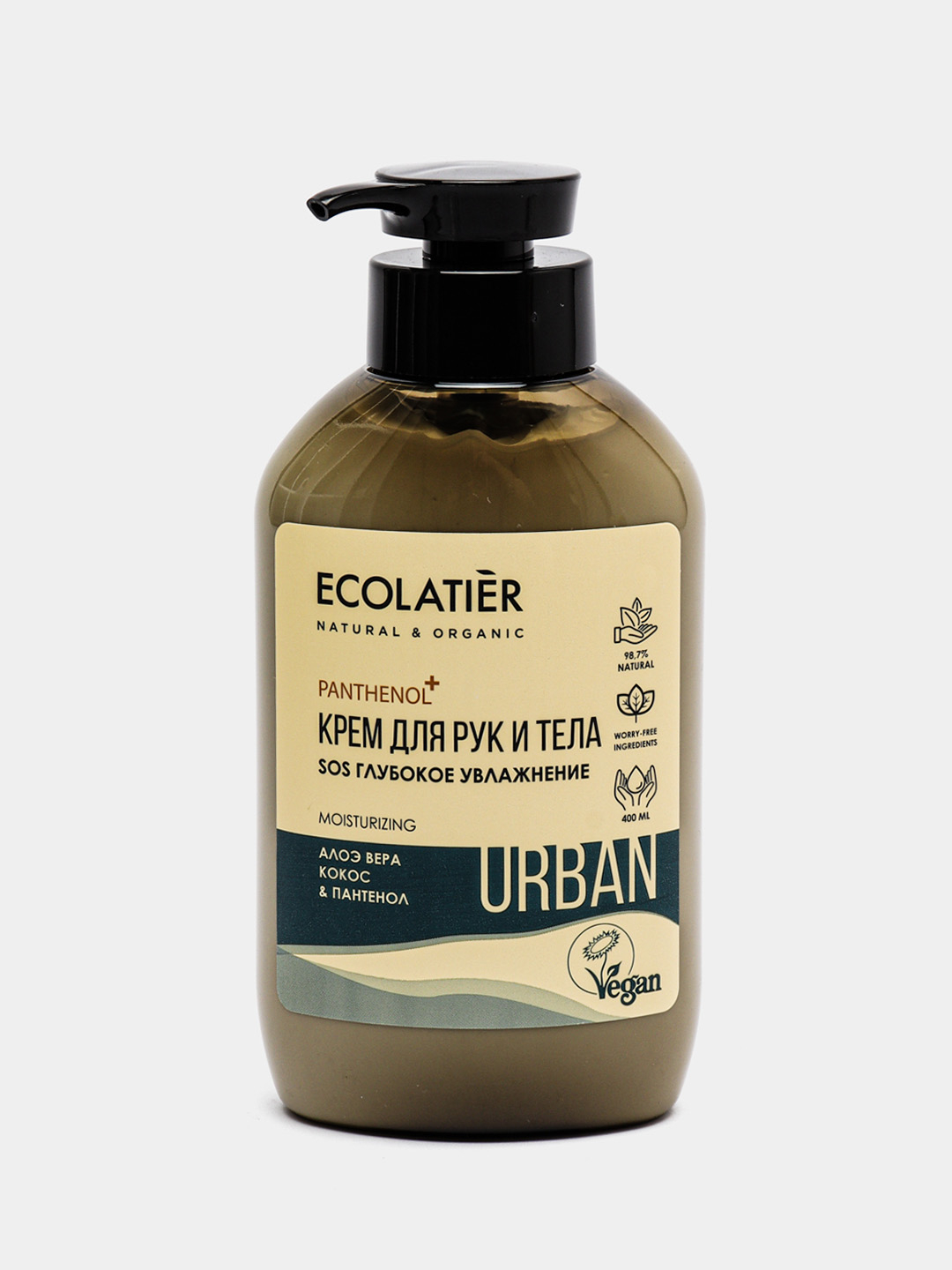 Ecolatier Urban Крем для рук и тела SOS Глубокое увлажнение алоэ , кокос,  пантенол 400 мл купить по цене 321 ₽ в интернет-магазине Магнит Маркет