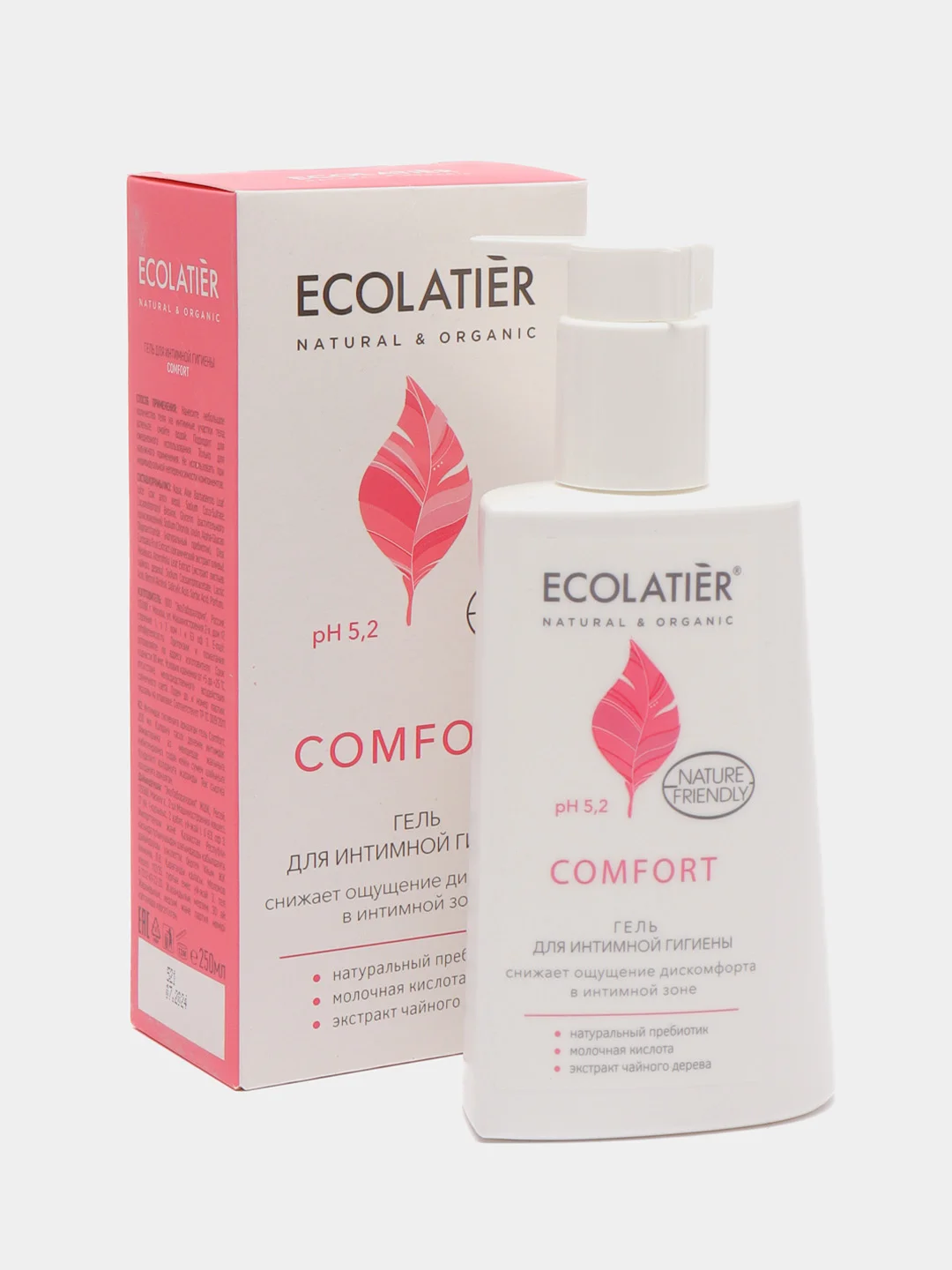 Гель для интимной гигиены Comfort с молочной кислотой и пробиотикоми Ecolatier, 250 мл