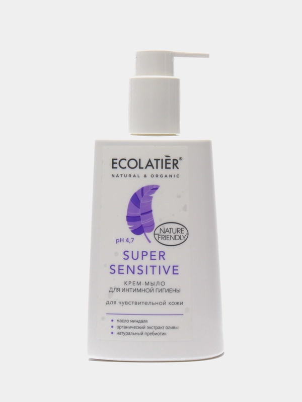 Крем-мыло для интимной гигиены Super Sensitive для чувствительной кожи Ecolatier, 250 мл