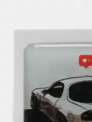 Серебряный 3d наклейки на телефон с тачками "JDM" drift, объёмные стикеры на телефон с машинками