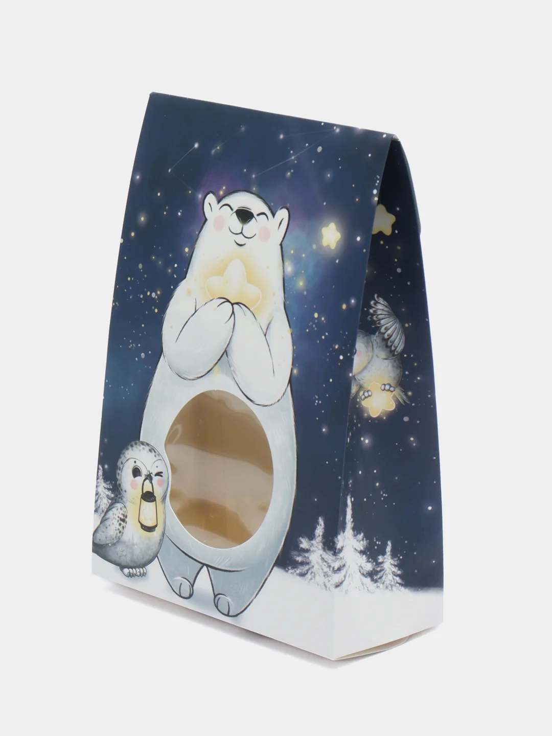 Новогодняя коробка "Звездочка", 15 х 7 х 22 см
