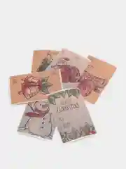 Хаки наклейки-бирки новогодние, для упаковки подарка