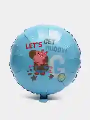 Синий воздушный шар фольгированный Свинка Пеппа
