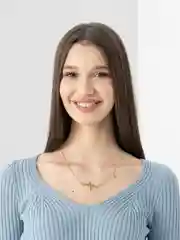 Золотой колье на шею с подвеской-кулоном на цепочке "Пульс"