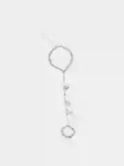Серебряный браслет, кольцо с бабочками, цепочкой, 15+5 см