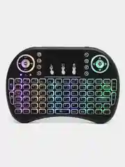 Беспроводная мини клавиатура с тачпадом для смарт тв + аккумулятор, I9 с RGB подсветкой