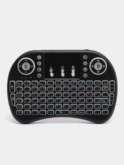 Беспроводная мини клавиатура с тачпадом для смарт тв + аккумулятор, I9 с RGB подсветкой