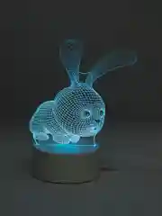 Синий светильник-ночник 3D, светодиодный, с пультом, цветной, RGB