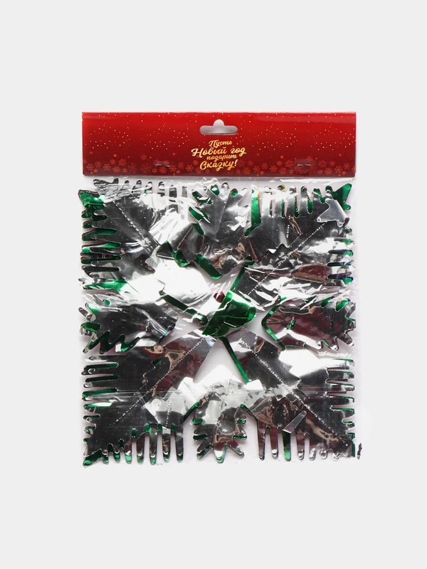 Растяжка на Новый год "Снежинка" 1,5 м, диаметр 18 см