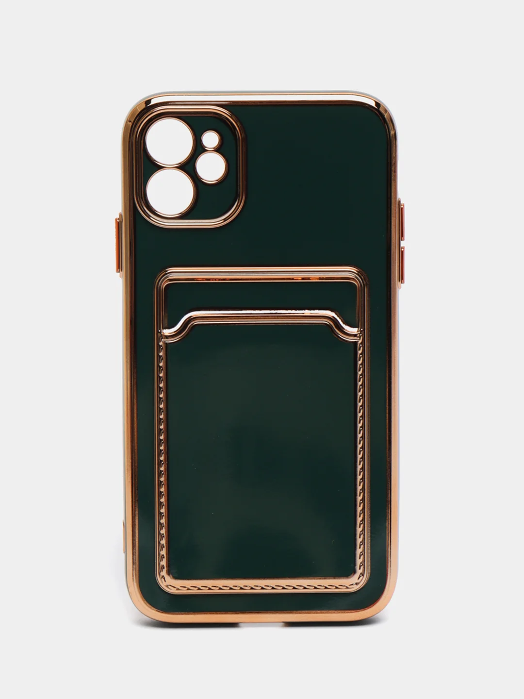 Зеленый чехол с карманом для карт iPhone 7 8 Plus XR X XS Max 11 Pro Max 12 13 mini айфон про макс