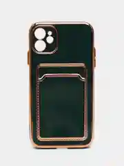 Зеленый чехол с карманом для карт iPhone 7 8 Plus XR X XS Max 11 Pro Max 12 13 mini айфон про макс