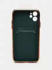 Зеленый чехол с карманом для карт iPhone 7 8 Plus XR X XS Max 11 Pro Max 12 13 mini айфон про макс