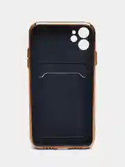 Темно-синий чехол с карманом для карт iPhone 7 8 Plus XR X XS Max 11 Pro Max 12 13 mini айфон про макс