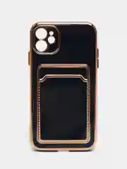Темно-синий чехол с карманом для карт iPhone 7 8 Plus XR X XS Max 11 Pro Max 12 13 mini айфон про макс