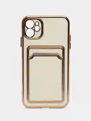 Белый чехол с карманом для карт iPhone 7 8 Plus XR X XS Max 11 Pro Max 12 13 mini айфон про макс