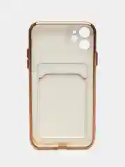 Белый чехол с карманом для карт iPhone 7 8 Plus XR X XS Max 11 Pro Max 12 13 mini айфон про макс